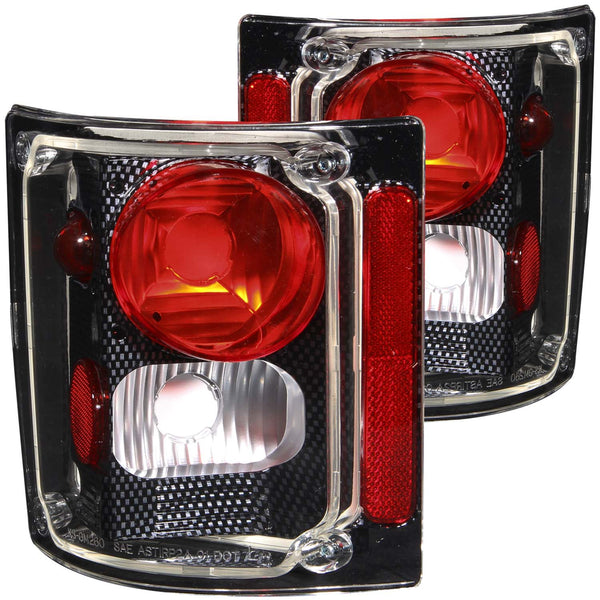 ANZO 1973-1987 Chevrolet C 10 Taillights Carbon - 211015 for 1985 GMC K2500 - front view