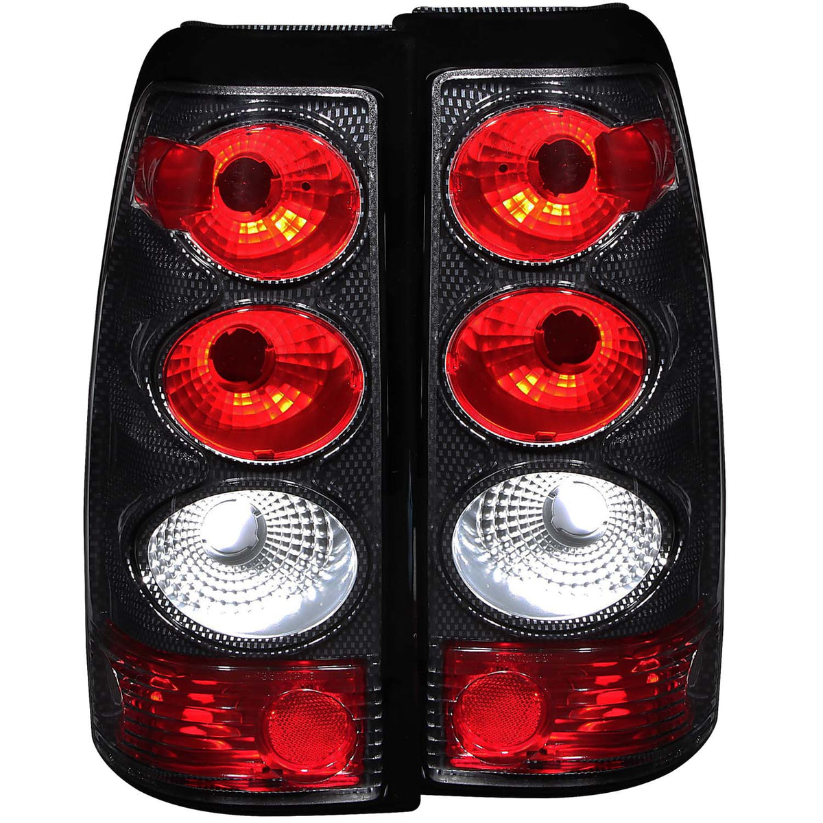 ANZO 2003-2006 Chevrolet Silverado 1500 Taillights Carbon - 211021 for 2003-2007 Chevrolet Silverado 1500 - front view