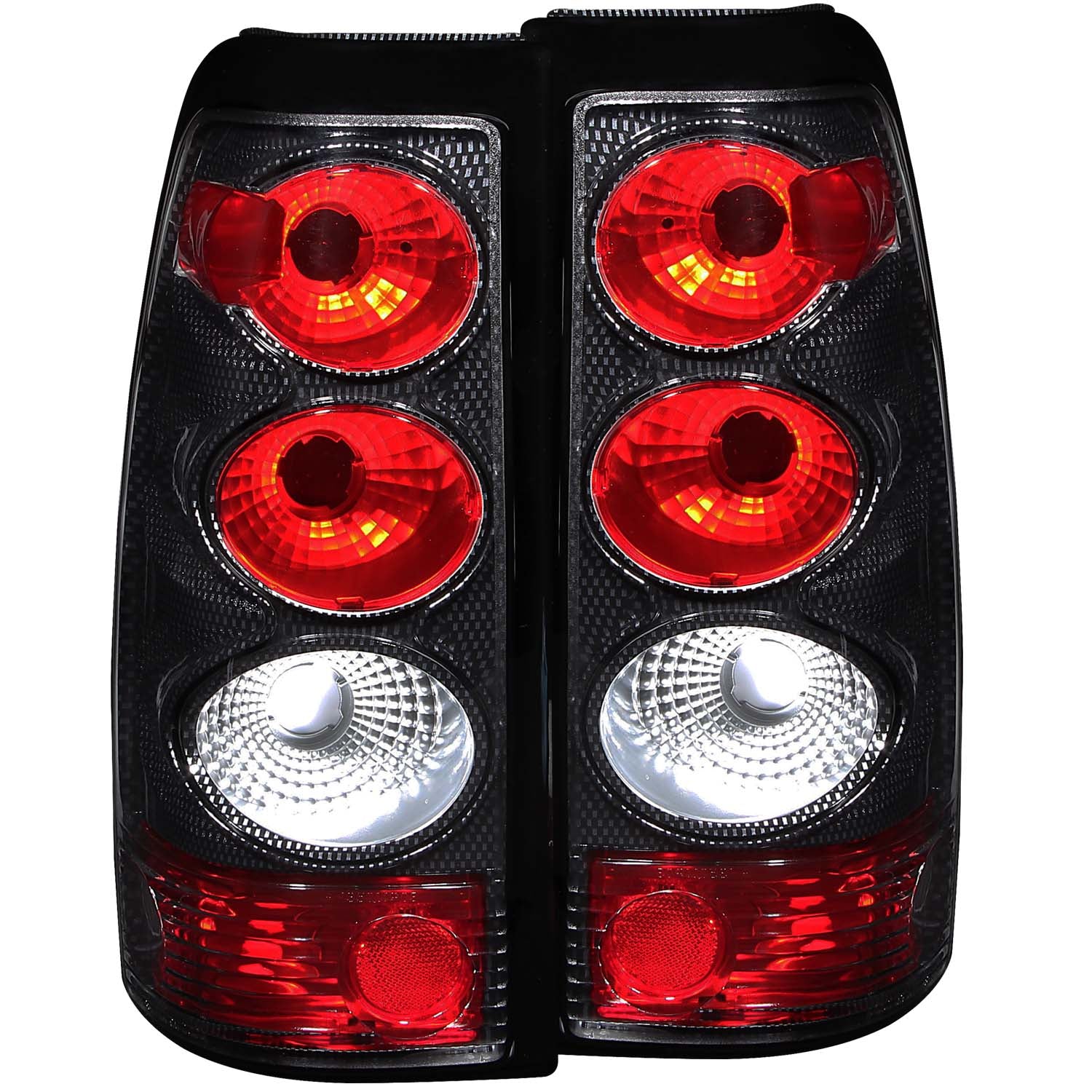 ANZO 2003-2006 Chevrolet Silverado 1500 Taillights Carbon - 211021 for 2003-2007 Chevrolet Silverado 1500 - front view