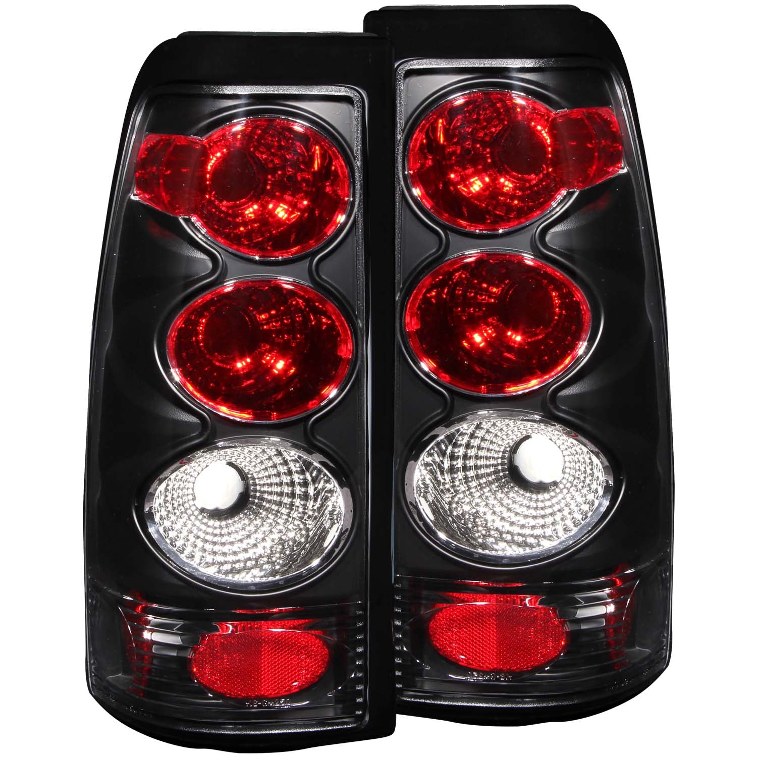 ANZO 1999-2002 Chevrolet Silverado 1500 Taillights Black - 211025 for 1999-2007 GMC Sierra 1500 - front view