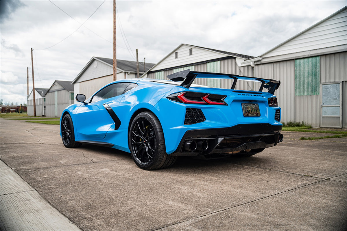 Corsa 20-23 Chevrolet Corvette C8 RWD 3in Xtreme Cat-Back Exhaust w/4.5in Carbon Fiber Black PVD Tip - 21102CFBLK