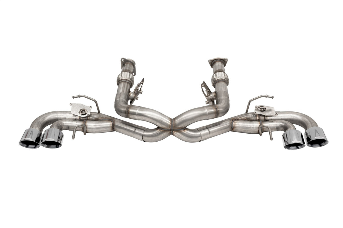 Corsa 2020-2024 Corvette C8 3in Valved Cat-Back 4.5in Pol Quad Tips - Fits Factory NPP Exhaust - 21105