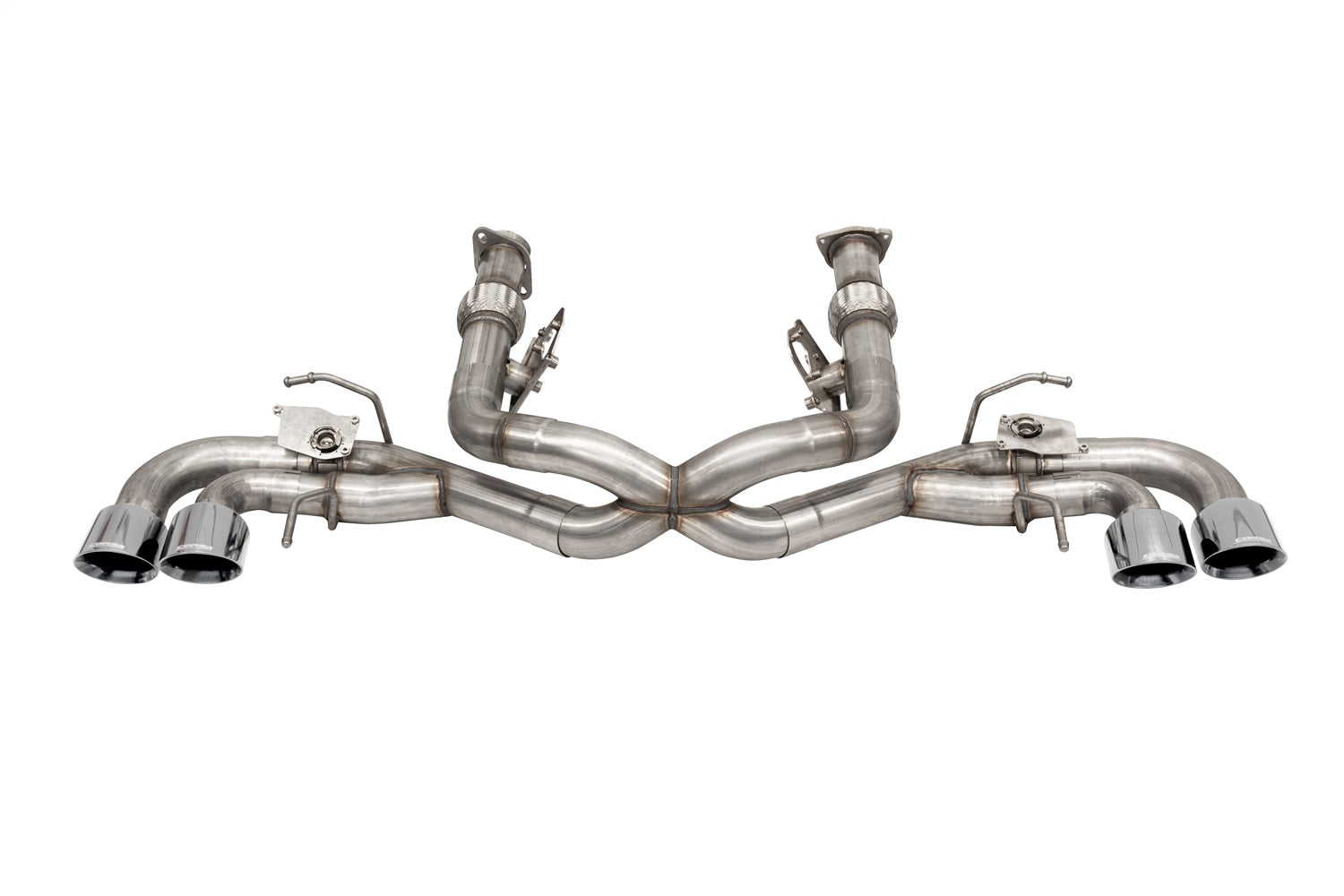 Corsa 2020-2024 Corvette C8 3in Valved Cat-Back 4.5in Pol Quad Tips - Fits Factory NPP Exhaust - 21105