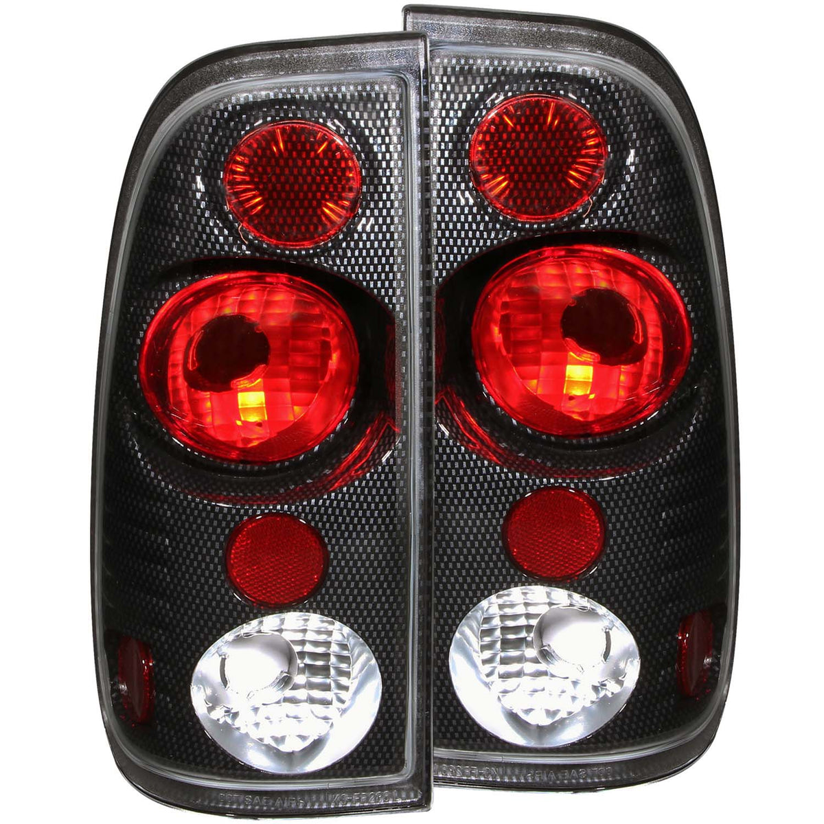 ANZO 1997-2003 Ford F-150 Taillights Carbon - 211064 for 1997-2007 Ford F 250 - front view