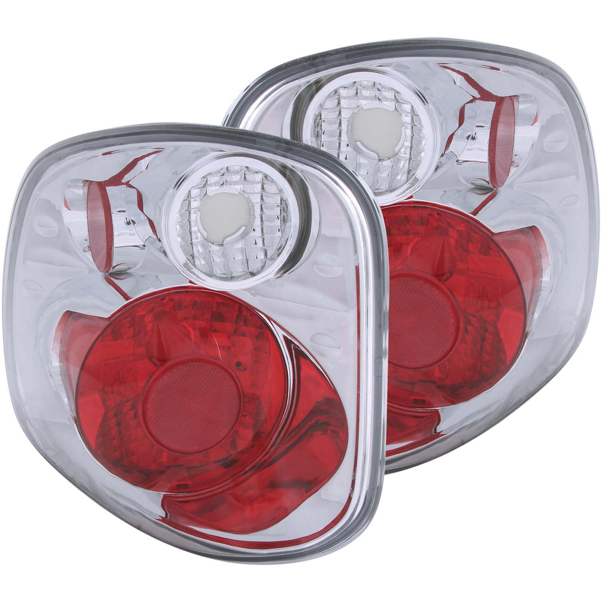 ANZO 2001-2003 Ford F-150 Taillights Chrome - 211066 for 2001-2004 Ford F 150 - front view