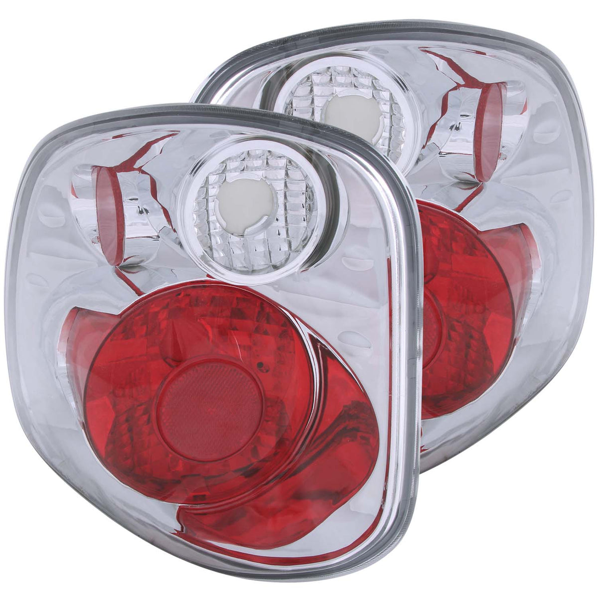 ANZO 1997-2000 Ford F-150 Taillights Chrome - 211068 for 1997-2000 Ford F 150 - front view