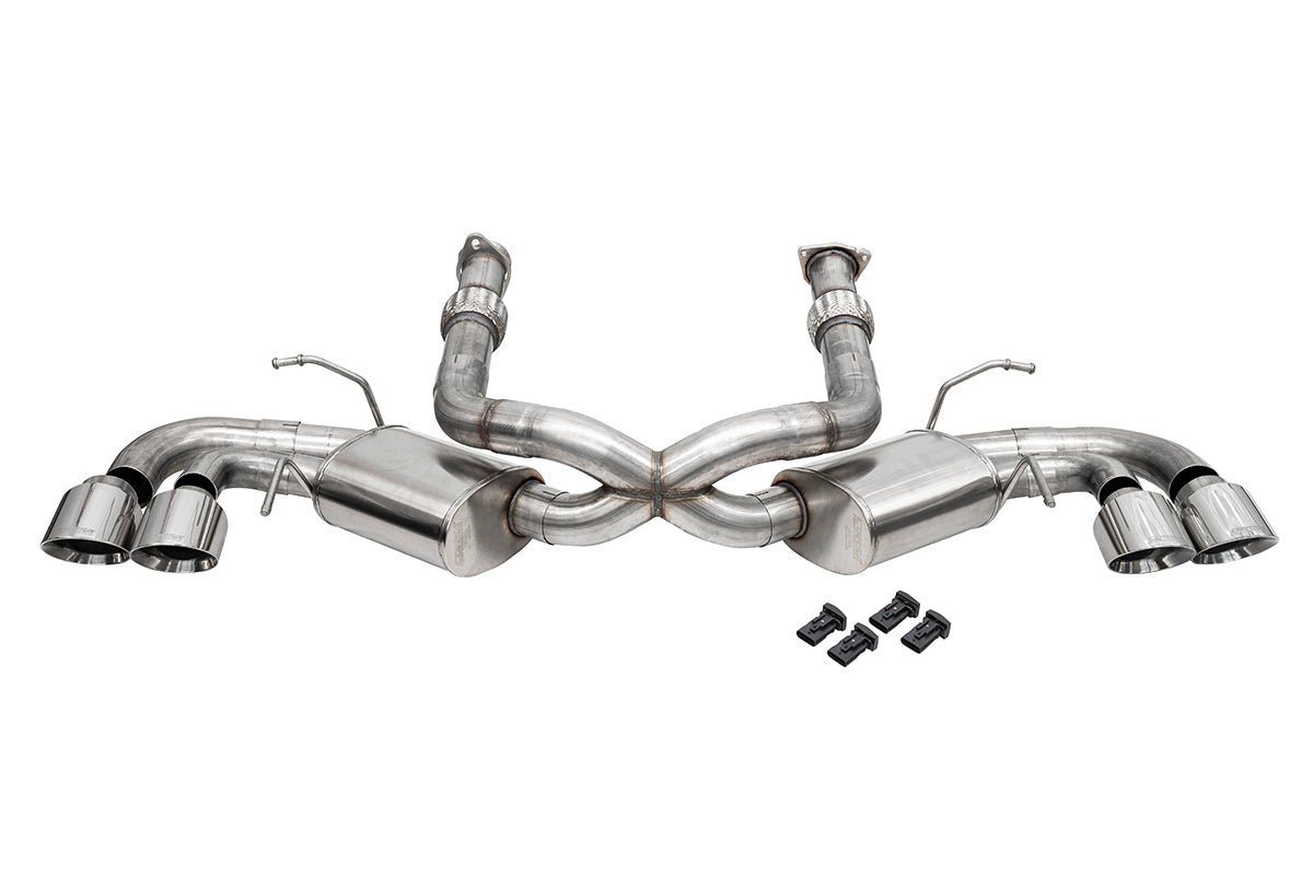 Corsa 2020-25 Corvette C8 3.0 in Cat-Back 4.5 in Pro-Series Tips - Polished - 21108