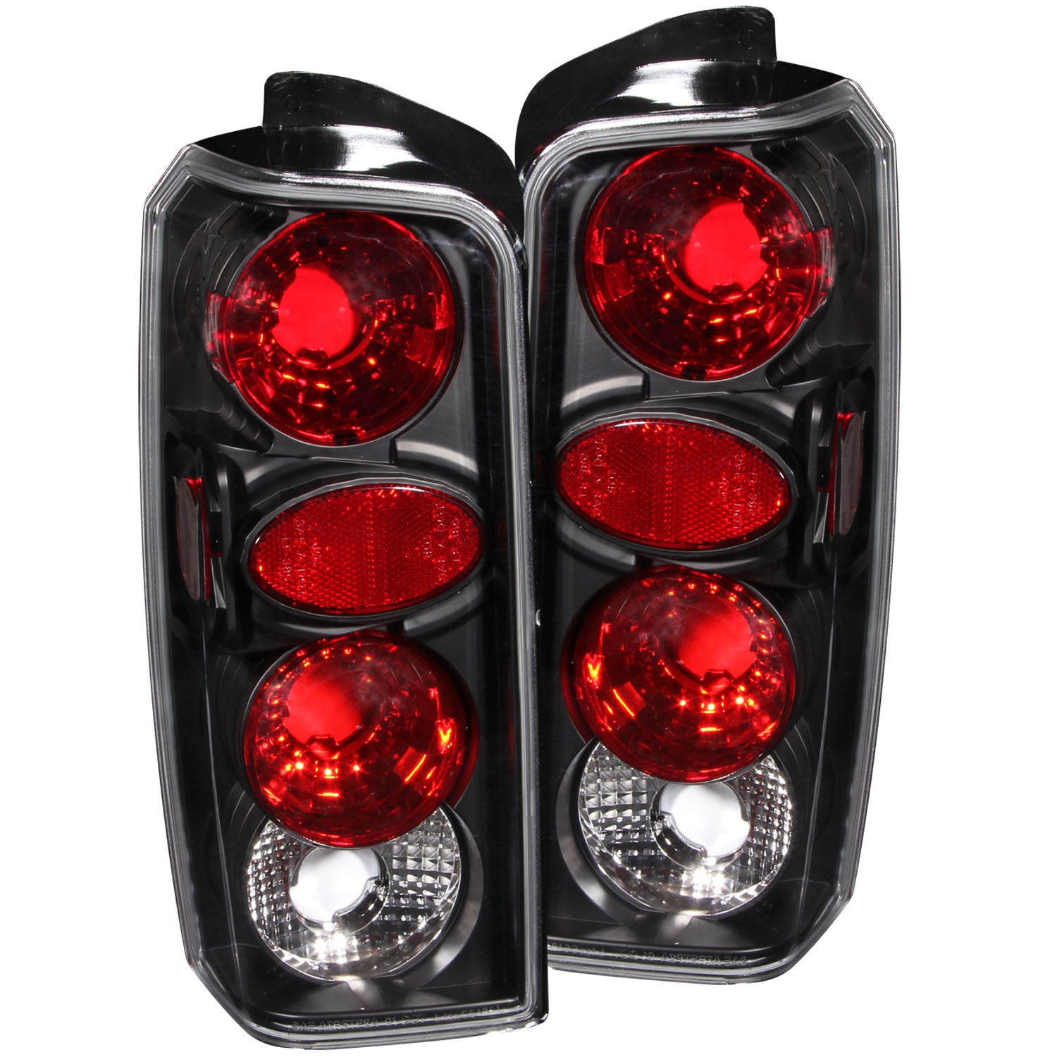 ANZO 1997-2001 Jeep Cherokee Taillights Black - 211103 for 1997-2001 Jeep Cherokee - front view