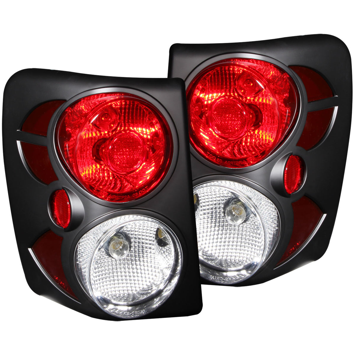 ANZO 1999-2003 Jeep Grand Cherokee Taillights Black - 211105 for 1999-2004 Jeep Grand Cherokee - front view