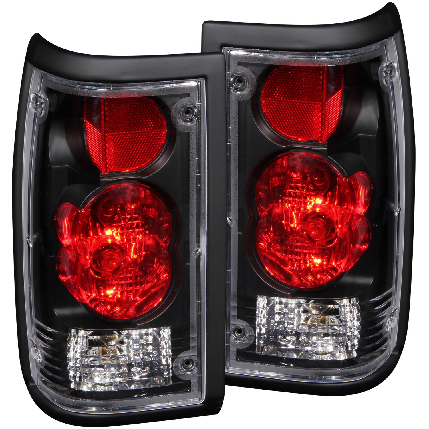 ANZO 1986-1993 Mazda B2000 Taillights Black - 211113 for 1987-1993 Mazda B2200 - front view