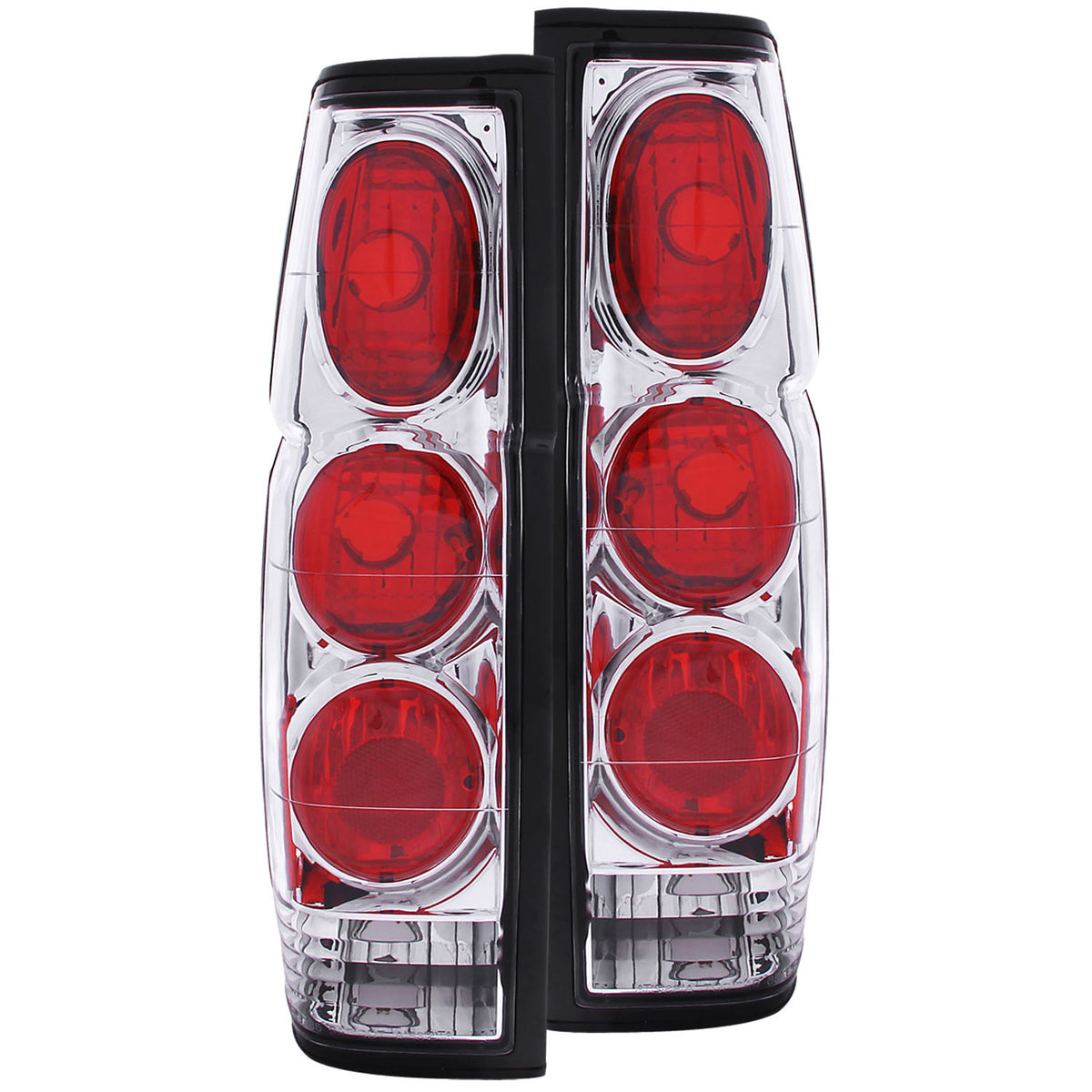 ANZO 1986-1997 Nissan Hardbody Taillights Chrome - 211116 for 1986-1994 Nissan D21 - front view