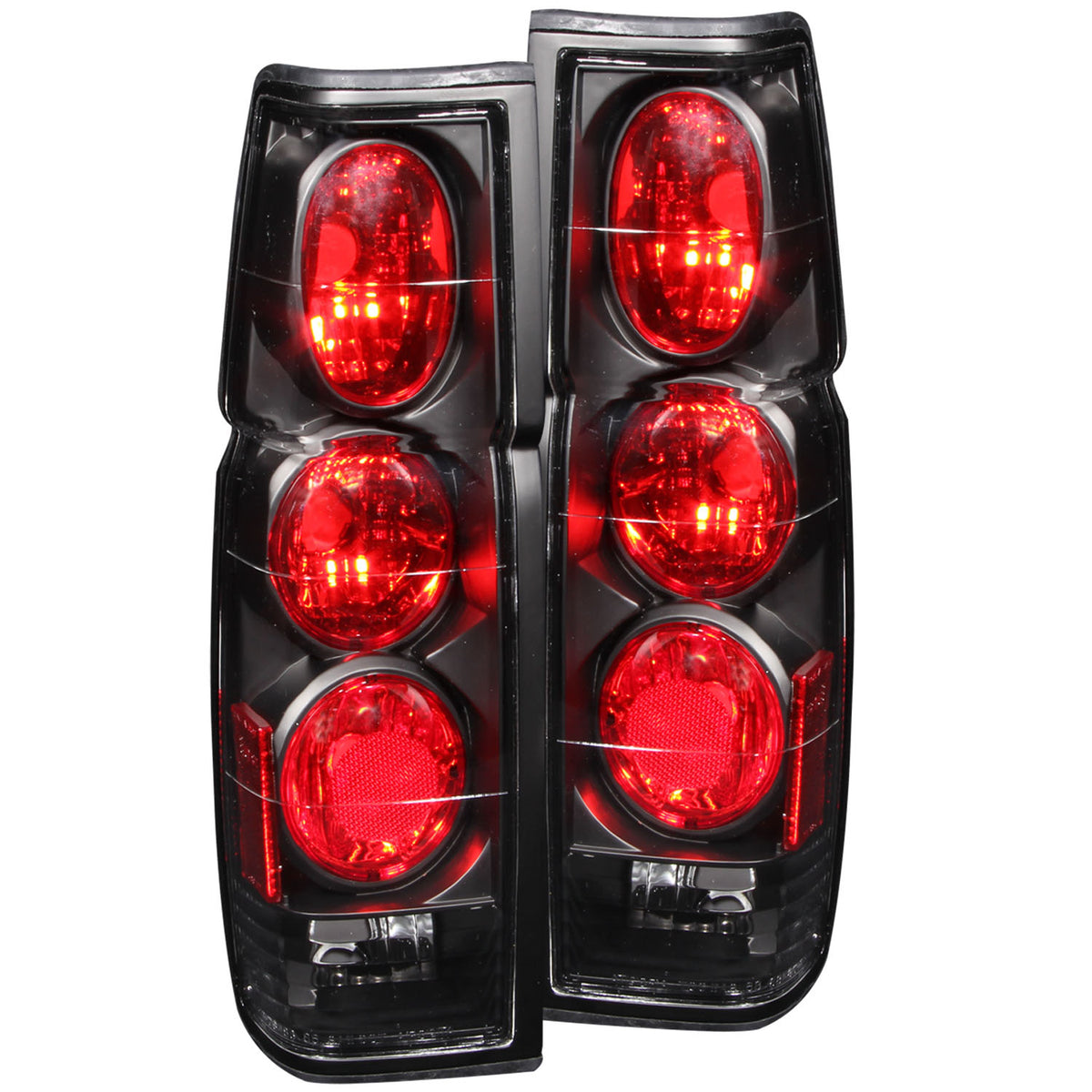 ANZO 1986-1997 Nissan Hardbody Taillights Black - 211118 for 1986-1994 Nissan D21 - front view