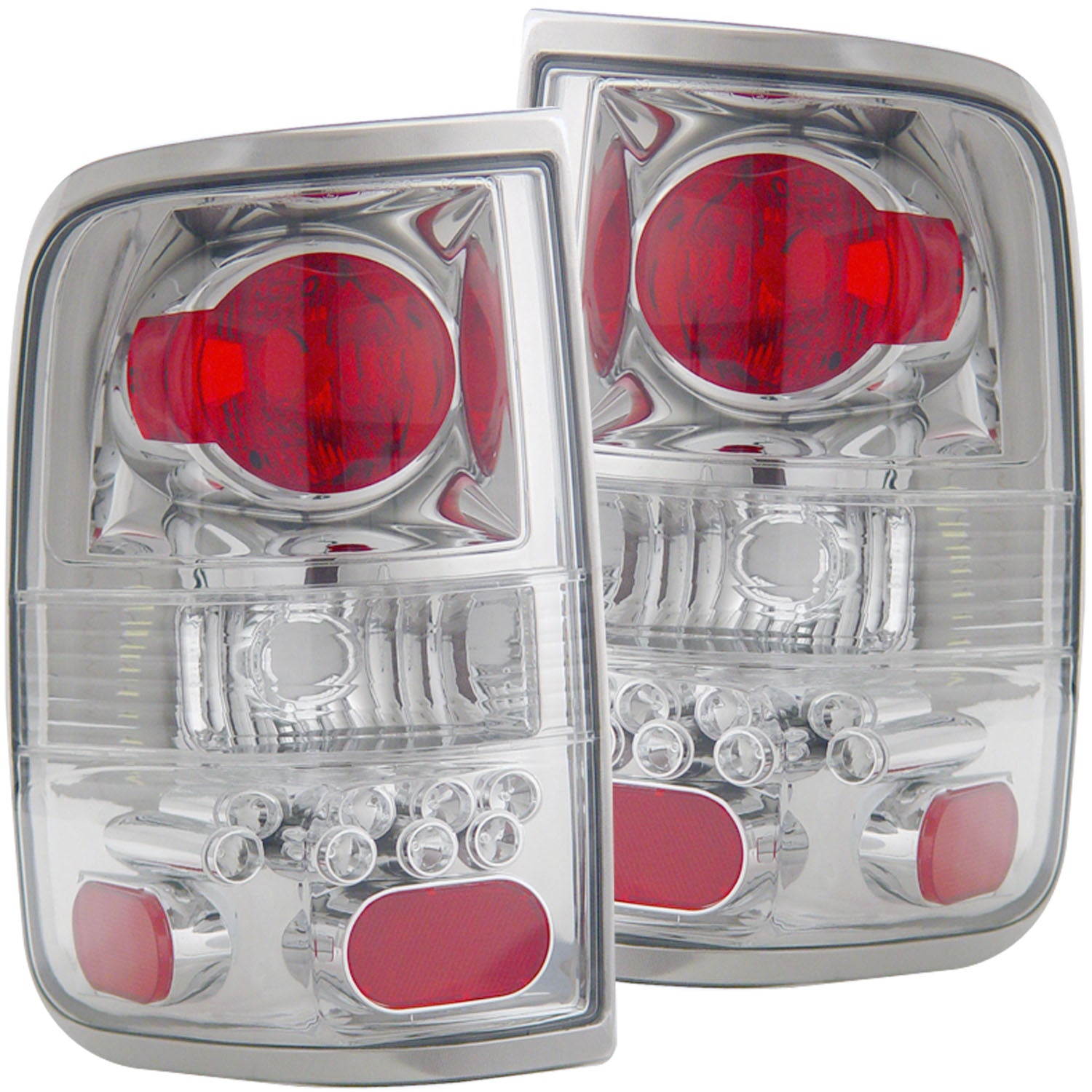 ANZO 2004-2008 Ford F-150 Taillights Chrome - 211138 for 2004-2008 Ford F 150 - front view