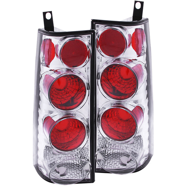 ANZO 1996-2002 Gmc Savana Taillights Chrome - 211147 for 1996-2002 Chevrolet Express 1500 - front view