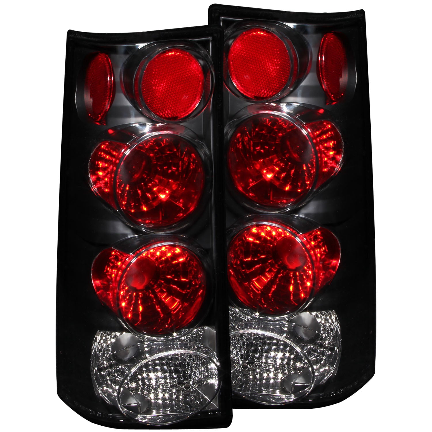 ANZO 1996-2002 Gmc Savana Taillights Black - 211148 for 1996-2002 Chevrolet Express 1500 - front view