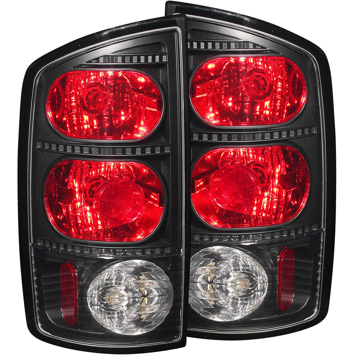 ANZO 2002-2005 Dodge Ram 1500 Taillights Dark Smoke - 211169 for 2002-2006 Dodge Ram 1500 - front view