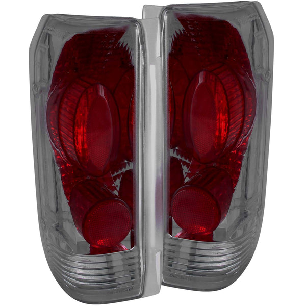 ANZO 1989-1996 Ford F-150 Taillights Smoke - 211173 for 1987-1996 Ford F 150 - front view