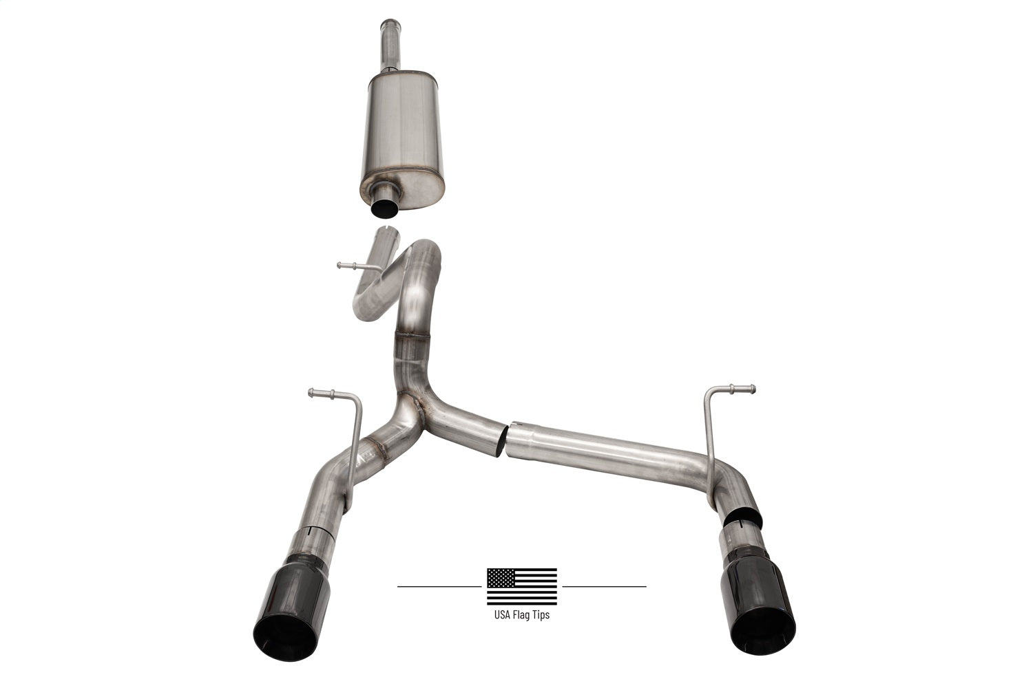 Corsa 2018-2024 Jeep Wrangler JLU 3.6L 2.75in Sport Cat-Back Exhaust w/ Black Tips - 21124BLKUSA