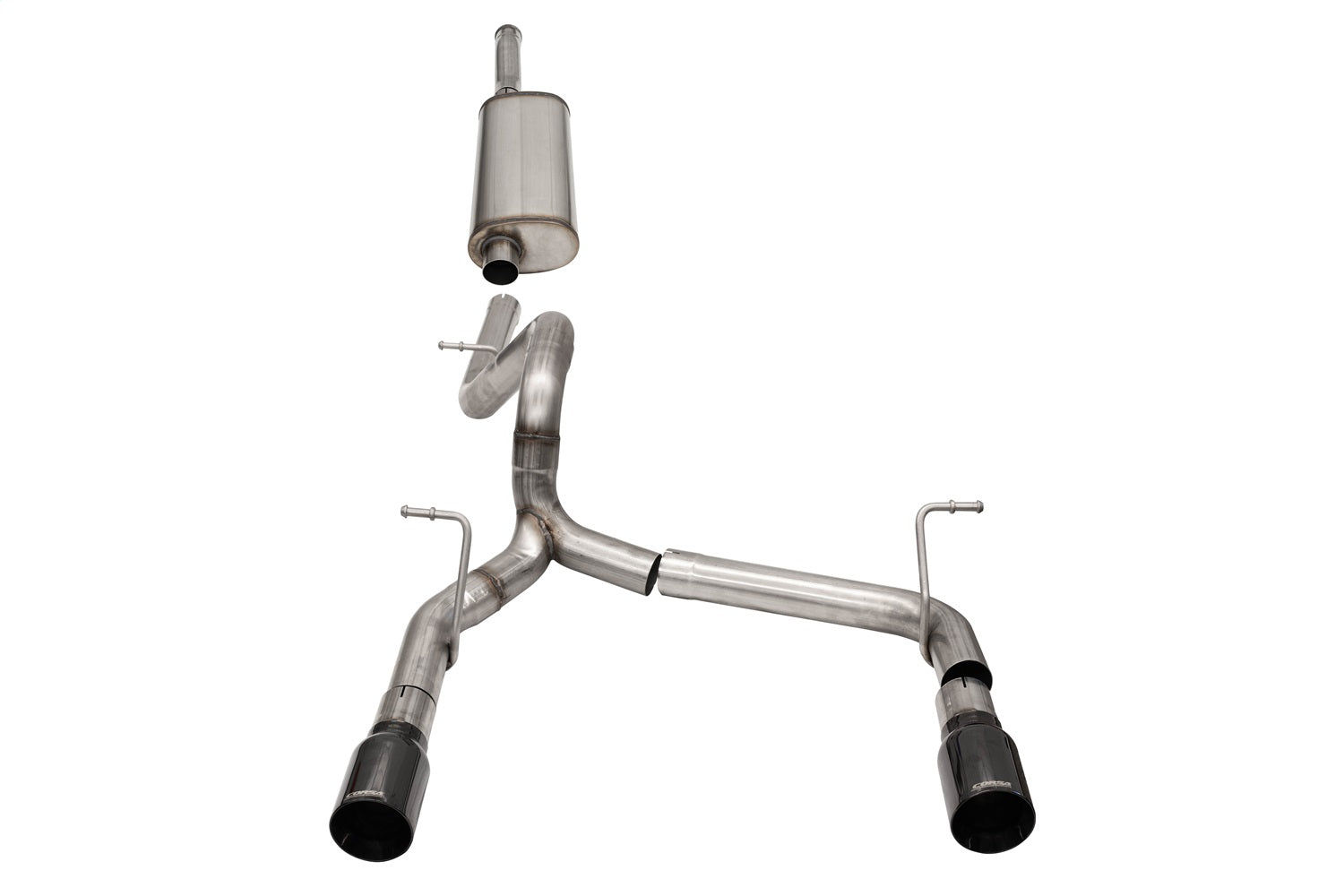 Corsa 2018-2024 Jeep Wrangler JLU 3.6L 2.75in Sport Cat-Back Exhaust w/ 4in Black Tips - 21124BLK
