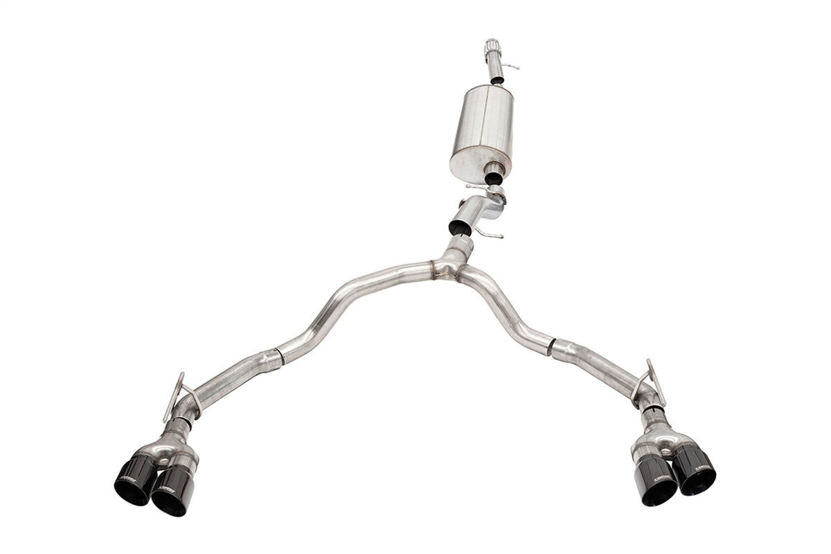 Corsa 21-22 Tahoe / GMC Yukon 4DR 6.2L 4WD Dual Rear 3in - 2.75in Sport Cat-Back DW 4in BLK Tips - 21129BLK