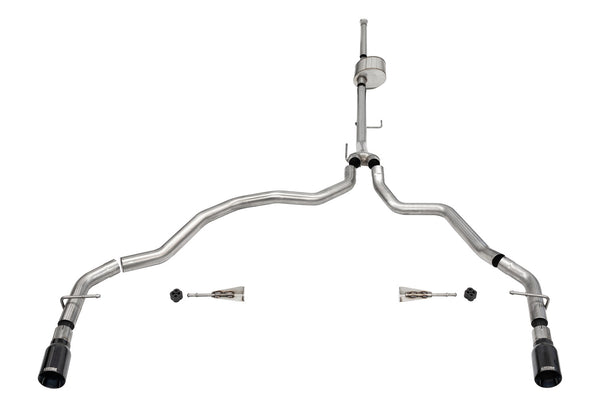Corsa 2021-2024 Ford F-150 SuperCrew/6.5in Bed 5.0L V8 Xtreme Cat-Back Dual Rear Exit-BlackPVD - 21152BLK