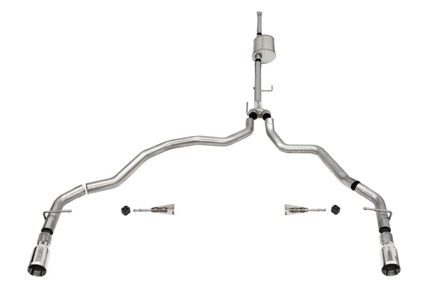 Corsa 2021-2024 Ford F-150 SuperCrew/6.5in Bed 5.0L V8 Sport Cat-Back Dual Rear Exit-Polished - 21161