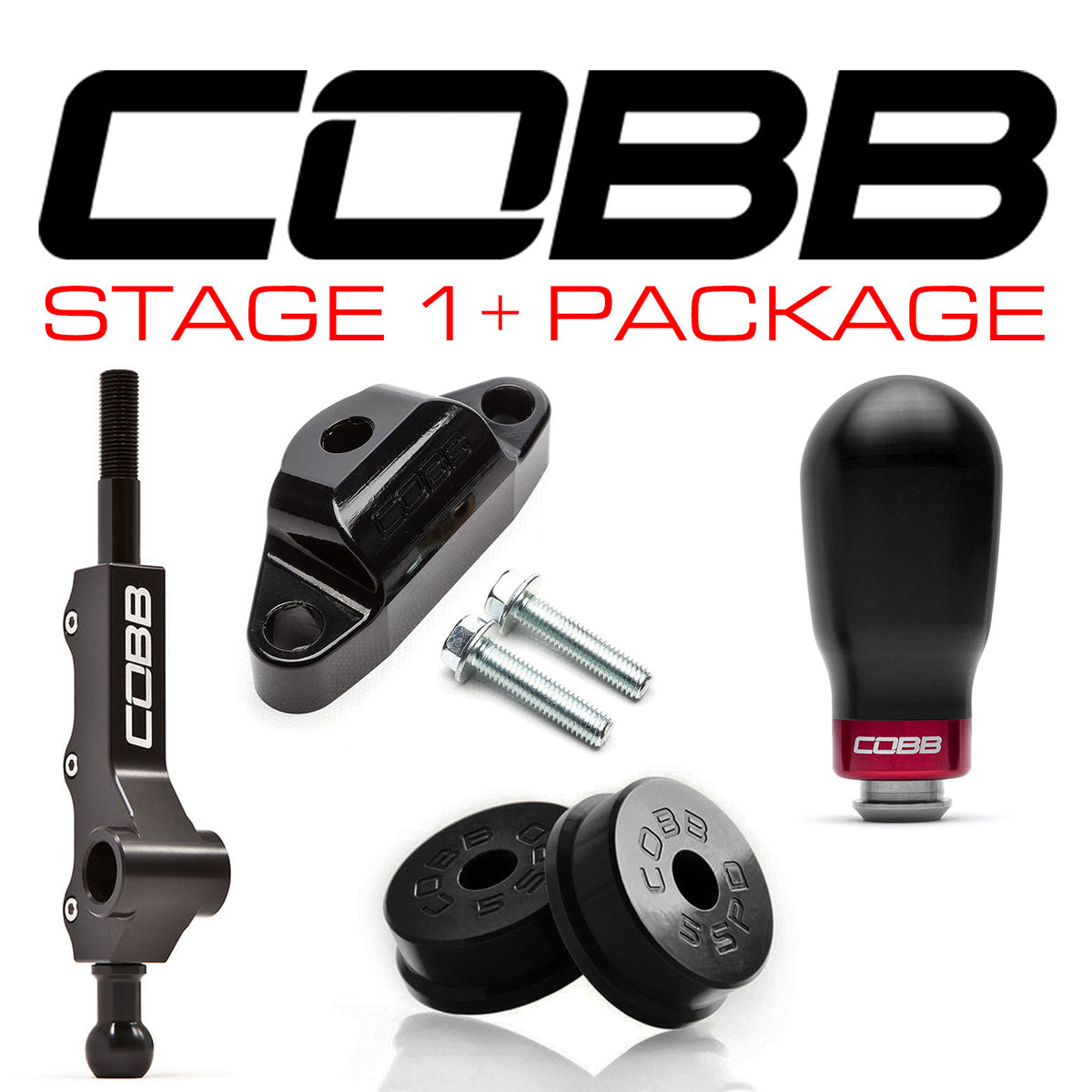 Cobb 02-07 Subaru WRX 5MT w/Factory Short Shift Stg 1+ Drivetrain Pkg (Tall Weighted Knob) - Blk - 211X01P-TW