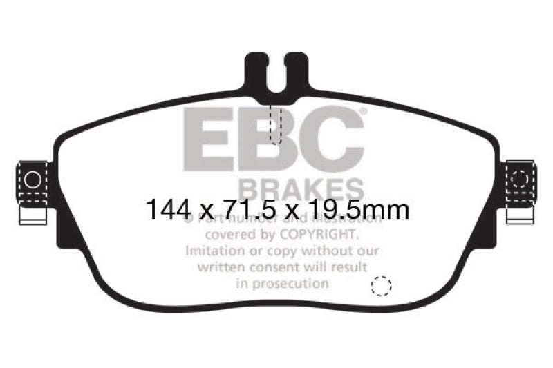 EBC 13+ Mercedes-Benz CLA250 2.0 Turbo Ultimax2 Front Brake Pads - UD1694