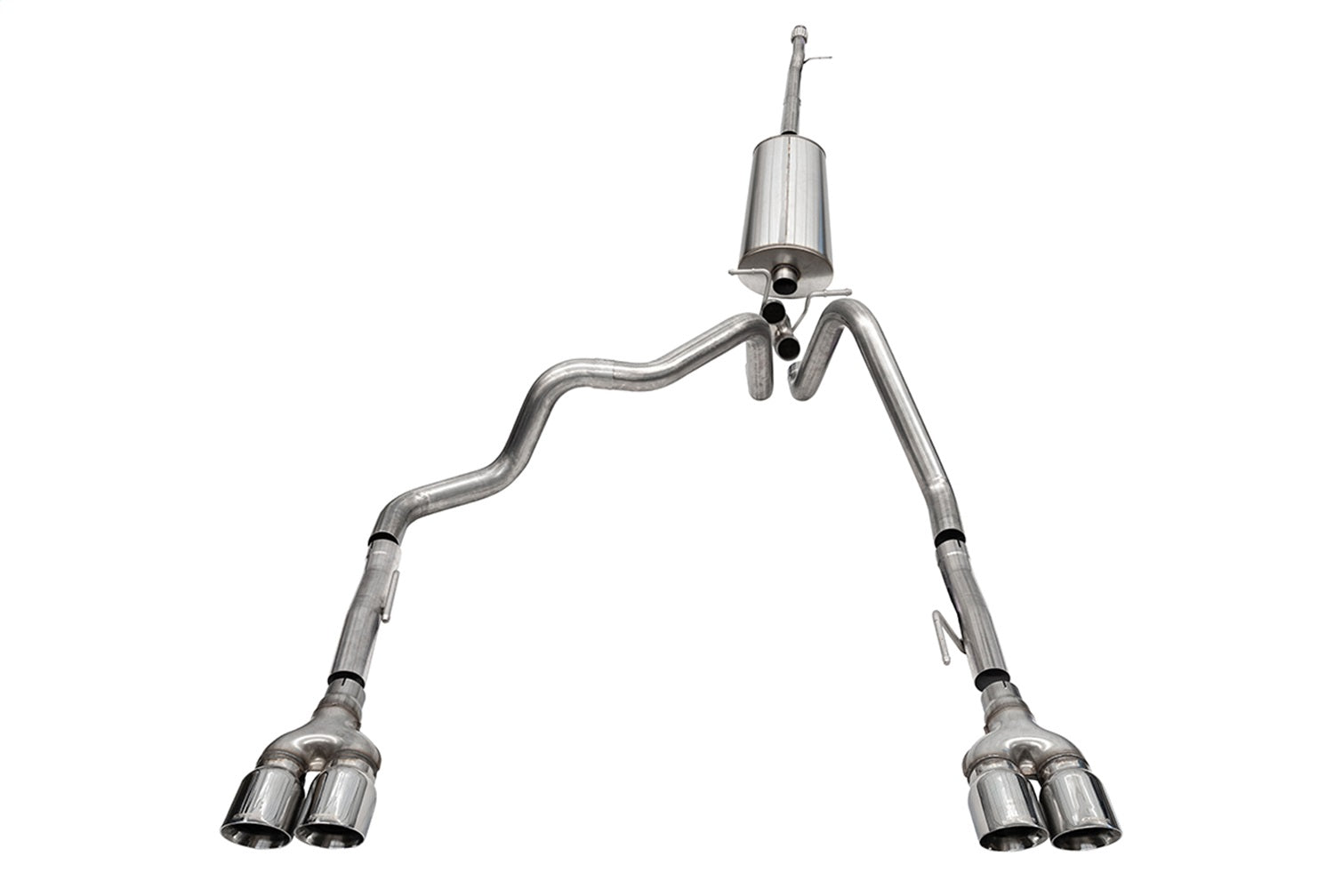 Corsa 2019-2024 GMC Sierra 1500 Cat-Back Dual Rear Exit with Twin 4in Polished Pro-Series Tips - 21201