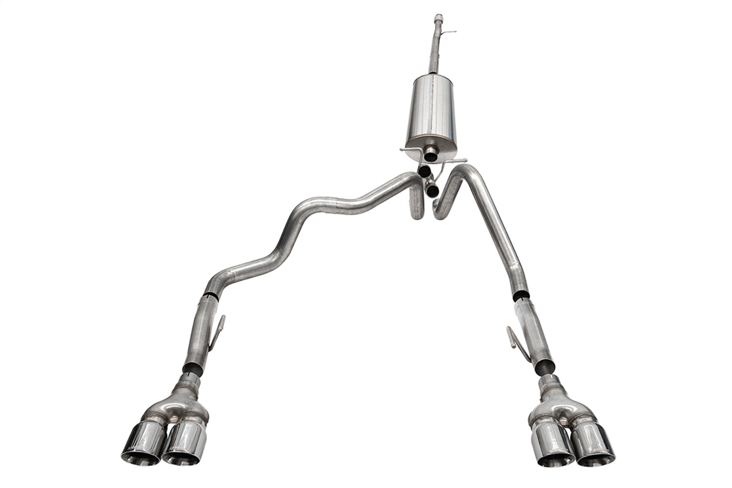 Corsa 2022-2024 Chevrolet Silverado 1500 Cat-Back Dual Rear Exit with Twin 4in Polished Tips - 21238