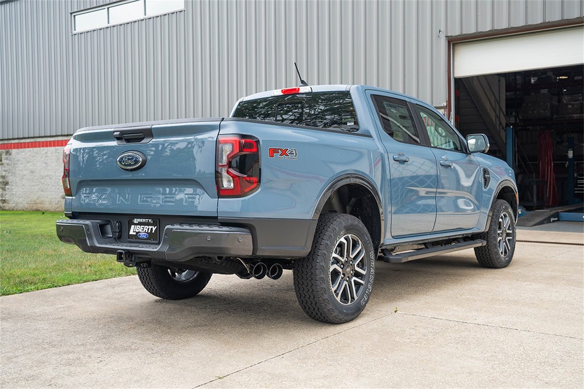 Corsa 2024-2025 Ford Ranger 3in Cat-Back Exhaust 4in Black PVD Pro-Series Slash Cut Twin Tip - 21246BLK