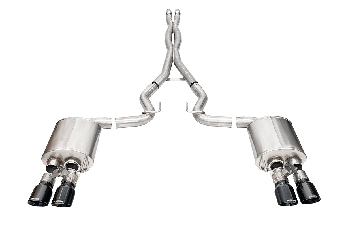 Corsa 2024-2024 Ford Mustang V8 5.0L 3in Cat-Back Exhaust System w/ Twin 4in Black Pro-Series Tips - 21259BLK