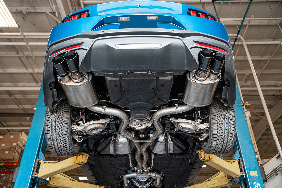 Corsa 2024-2025 Ford Mustang V8 5.0L 3in Cat-Back Exhaust System w/ Twin 4in Black Straight Tips - 21260BLK
