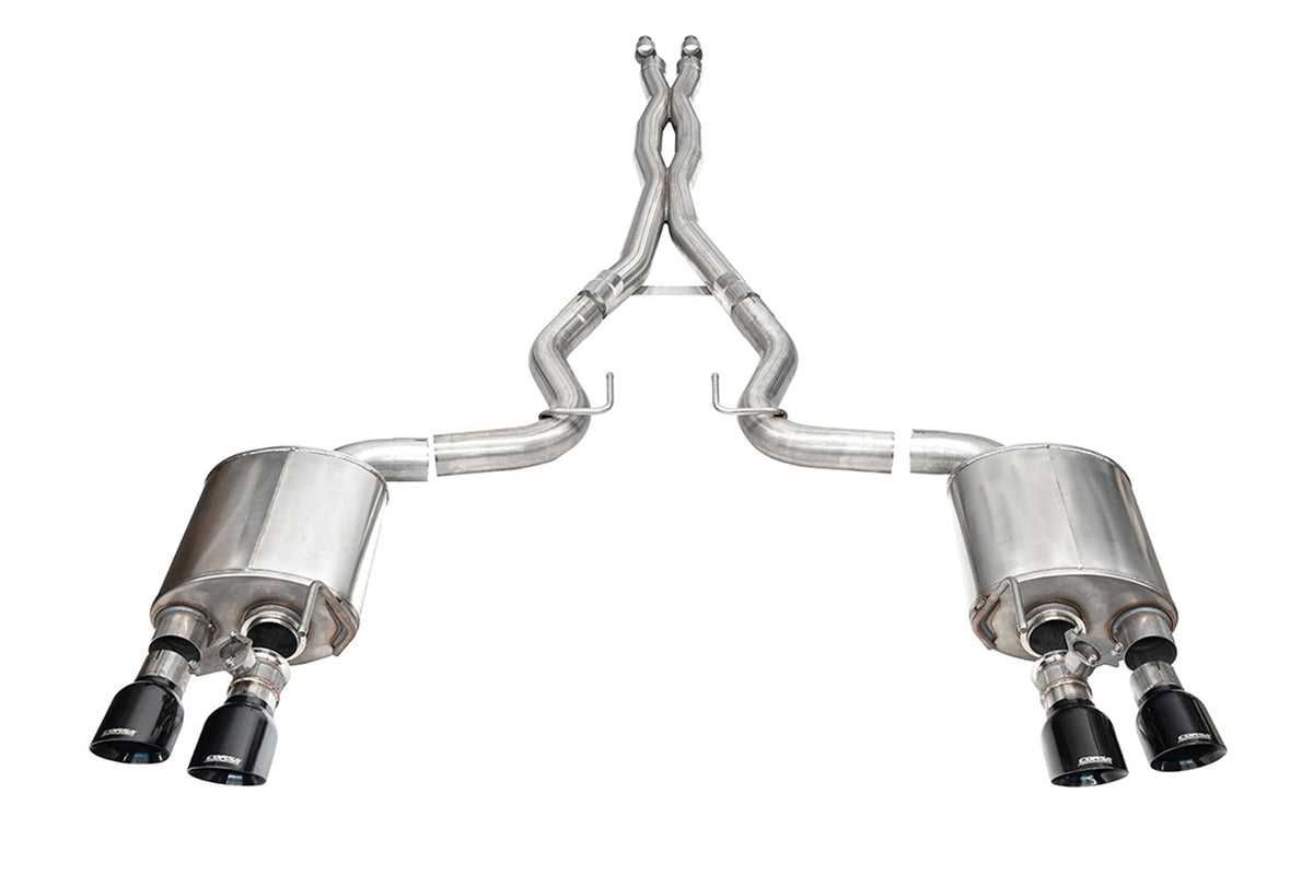 Corsa 2024 Ford Mustang Dark Horse 5.0L 3in Dual Rear Cat-Back w/Twin 4.5in Black PVD SlashTips - 21265BLK