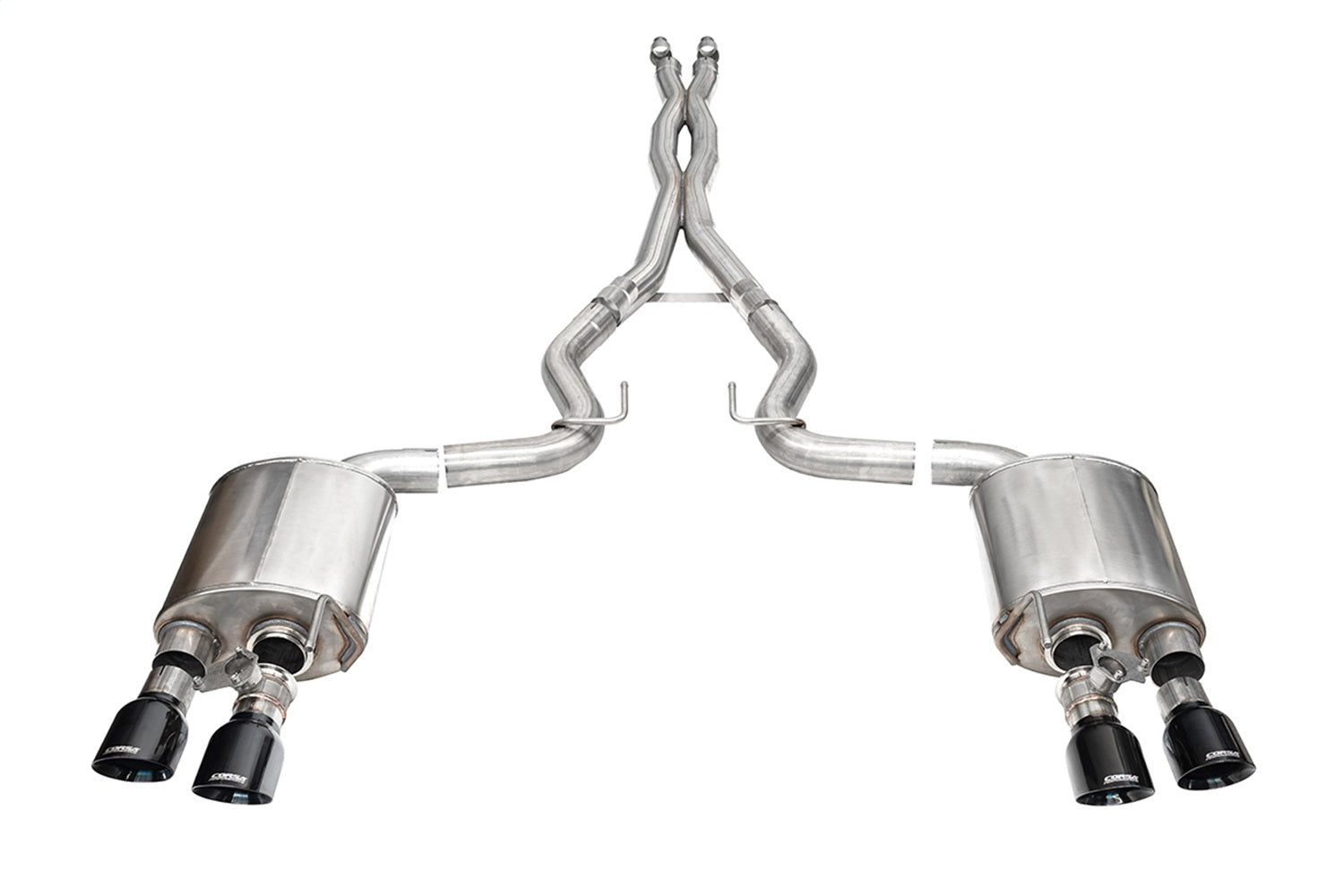 Corsa 2024 Ford Mustang Dark Horse 5.0L 3in Dual Rear Cat-Back w/Twin 4.5in Black PVD SlashTips - 21265BLK