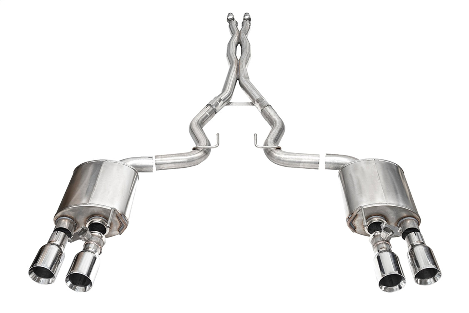 Corsa 2024 Ford Mustang Dark Horse 5.0L 3in Dual Rear Exit Cat-Back w/Twin 4.5in Polish Straight Tip - 21266