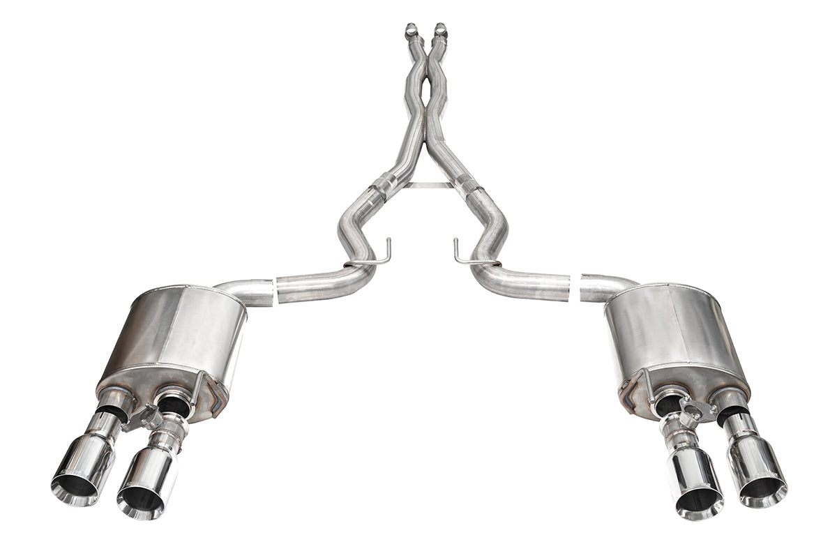 Corsa 2024 Ford Mustang Dark Horse 5.0L 3in Dual Rear Exit Cat-Back w/Twin 4.5in Polish Straight Tip - 21266