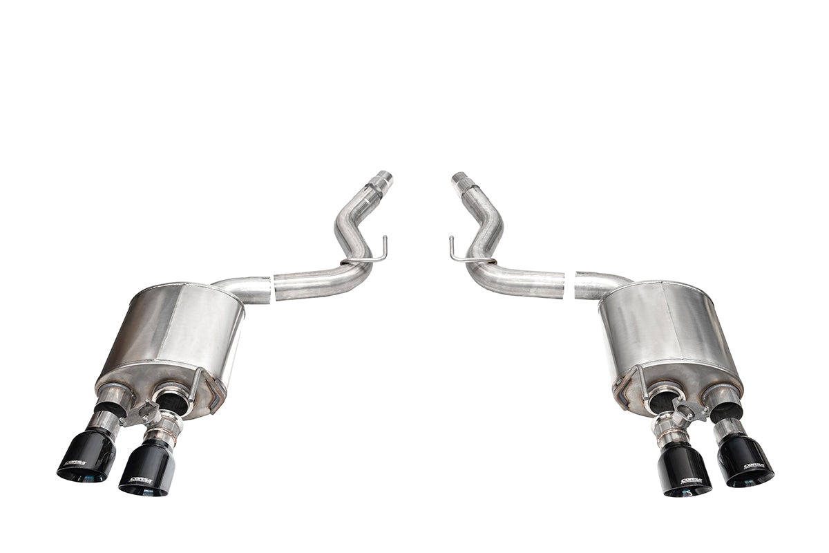 Corsa 2024 Ford Mustang Dark Horse 5.0L 3in Dual Rear Axle-Back w/Twin 4.5in Black PVD SlashTips - 21267BLK