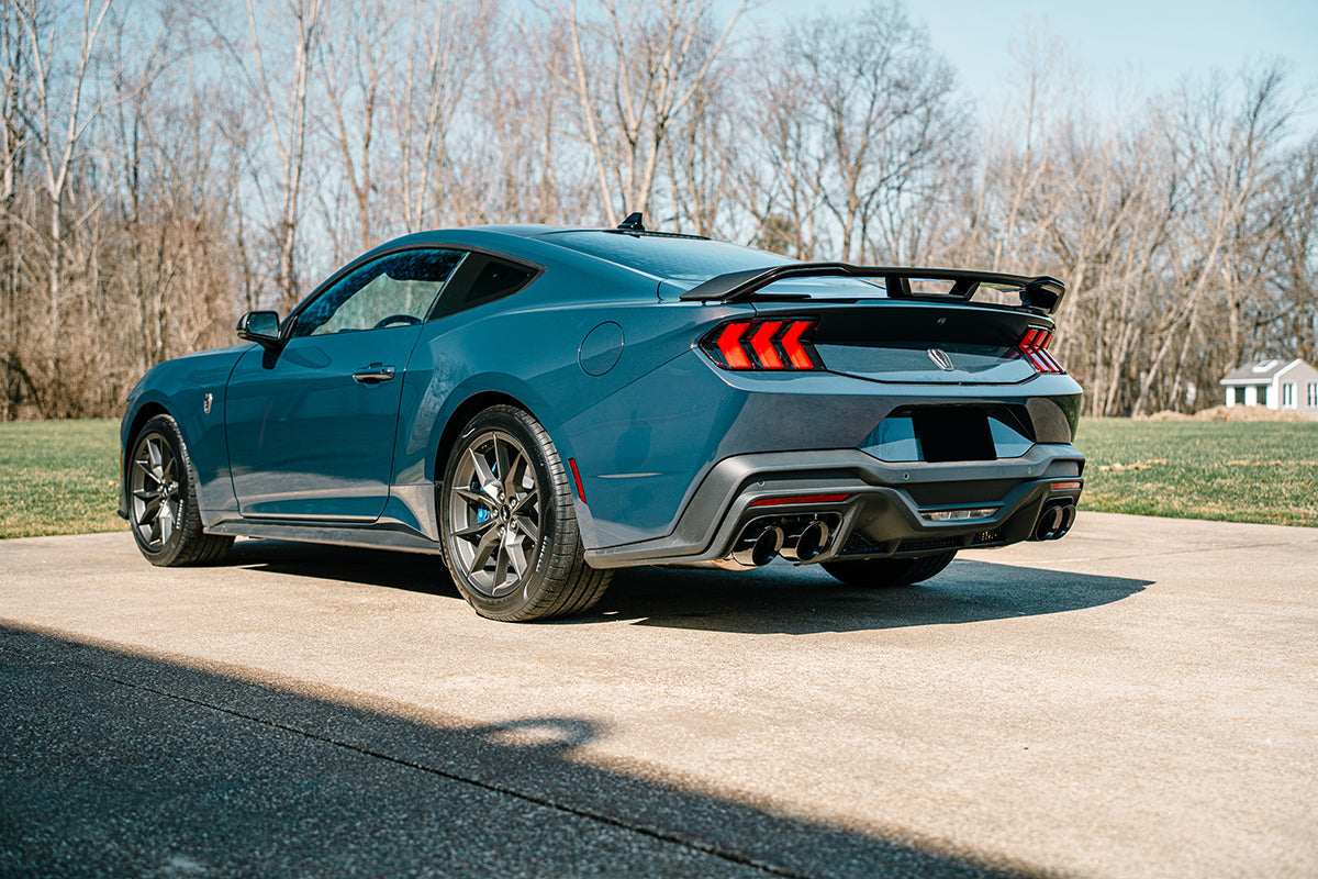 Corsa 2024 Ford Mustang Dark Horse 5.0L 3in Dual Rear Axle-Back w/Twin 4.5in Black PVD SlashTips - 21267BLK