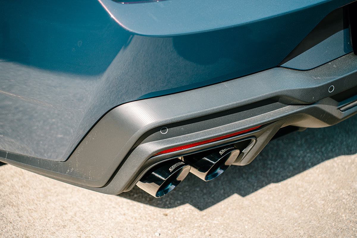 Corsa 2024 Ford Mustang Dark Horse 5.0L 3in Dual Rear Axle-Back w/Twin 4.5in Black PVD SlashTips - 21267BLK