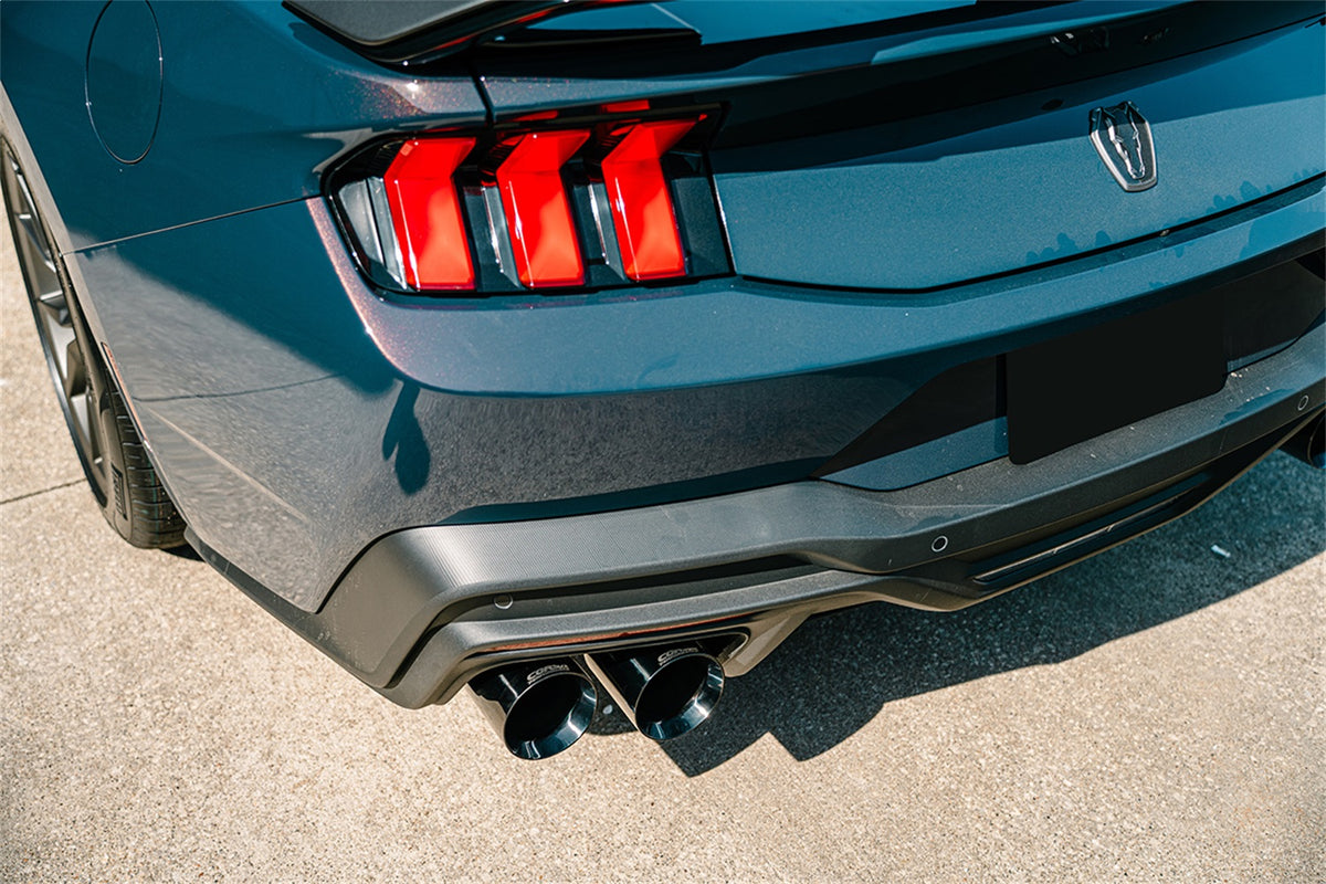 Corsa 2024 Ford Mustang Dark Horse 5.0L 3in Dual Rear Axle-Back w/Twin 4.5in Black PVD Straight Tip - 21268BLK
