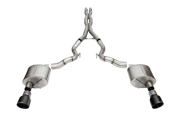 Corsa 2024 rd MustangGT Conv Xtreme Cat-Back Ex.Sys 3.0in Dual Rear Ex w/4.5in Blk PVD ProSeries Tip - 21270BLK