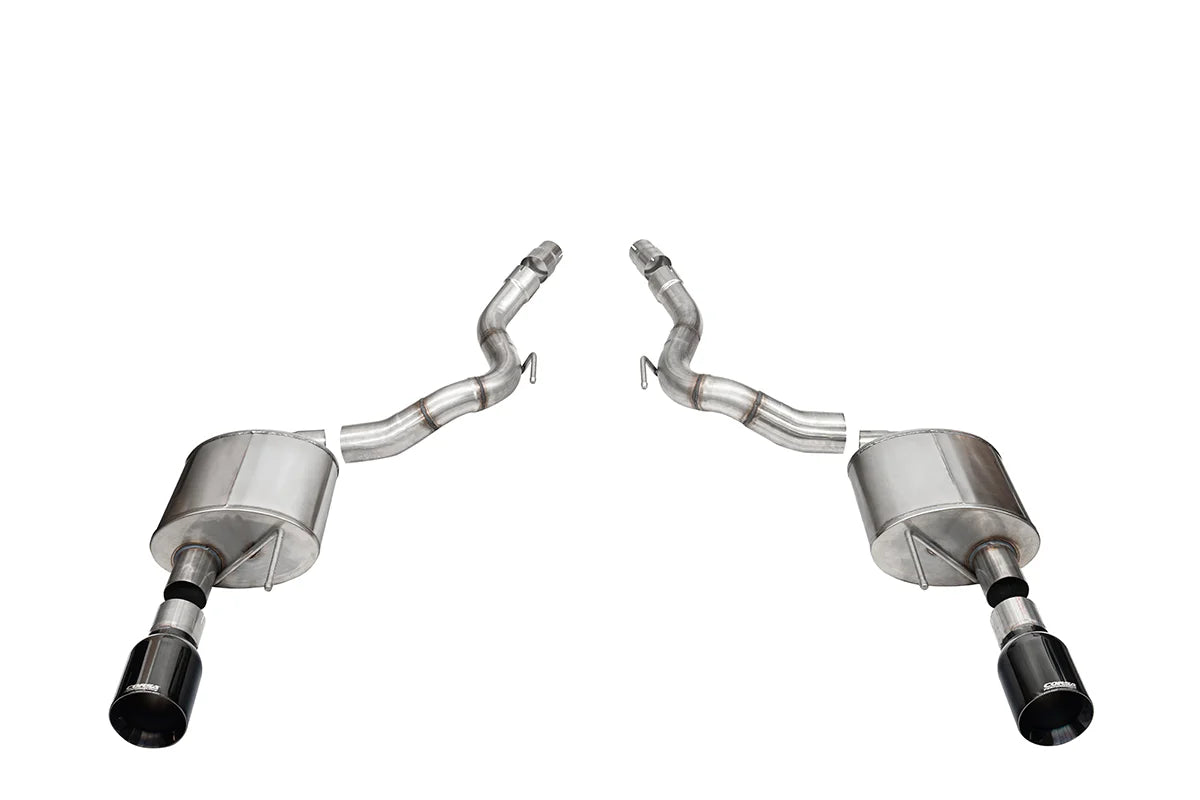 Corsa 2024 Ford Mustang GT Sport Axle-Back Dual Rear Exit with 4.5in Black PVD Straight CutTips - 21273BLK