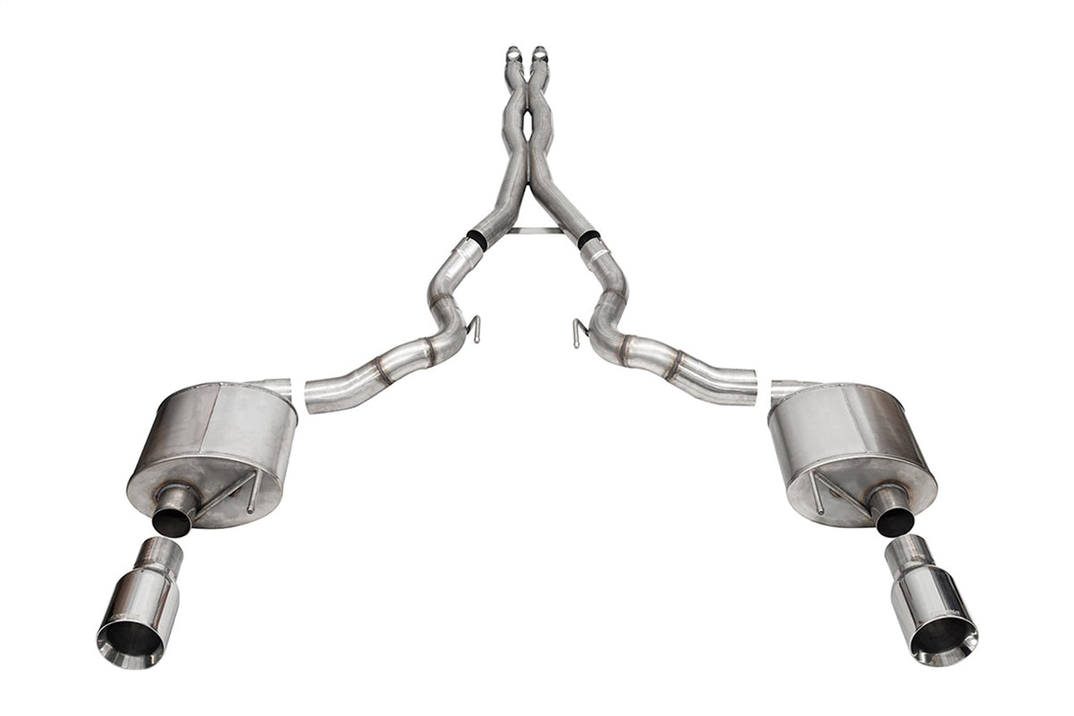 Corsa 24-25 Ford Mustang GT Xtreme 3in Cat-Back Dual Rear Exhaust w/4.5in Straight-Cut Polish Tips - 21275