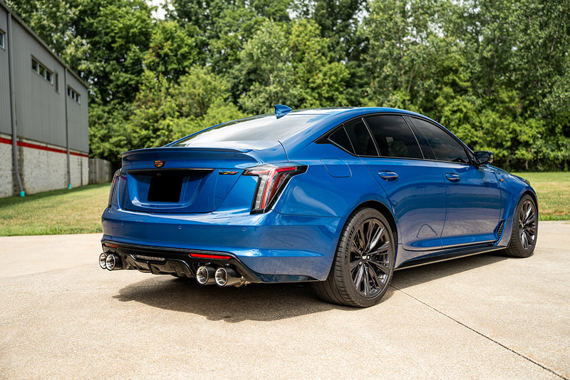 Corsa 2022-24 Cadillac CT5 V Blackwing 3in. Cat-Back w/ Act. Exh. - Dbl X-Pipe - Twin 4.5in. CF Tips - 21320CF