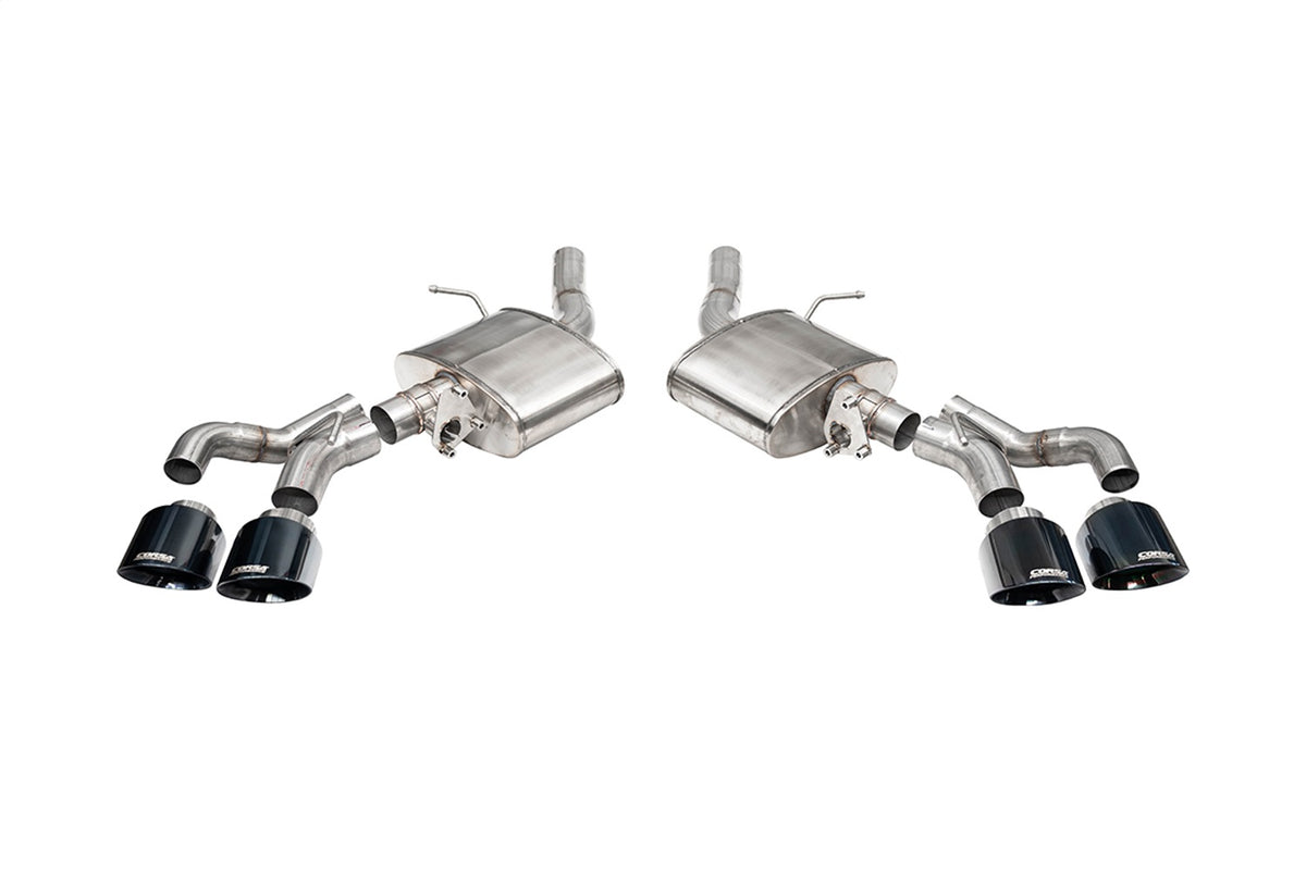 Corsa 22-24 Caddy CT5-V Blackwing 3in Axle-Back - Act. Exh. - Dual Rear Exit - Twin 4.5in Tips - Blk - 21322BLK