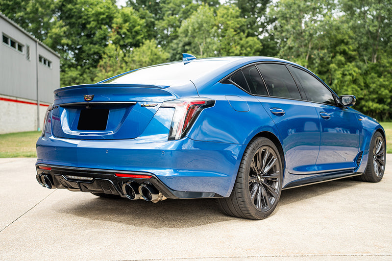 Corsa 22-24 Caddy CT5-V Blackwing 3in Axle-Back - Act. Exh. - Dual Rear Exit - Twin 4.5in Tips - Blk - 21322BLK
