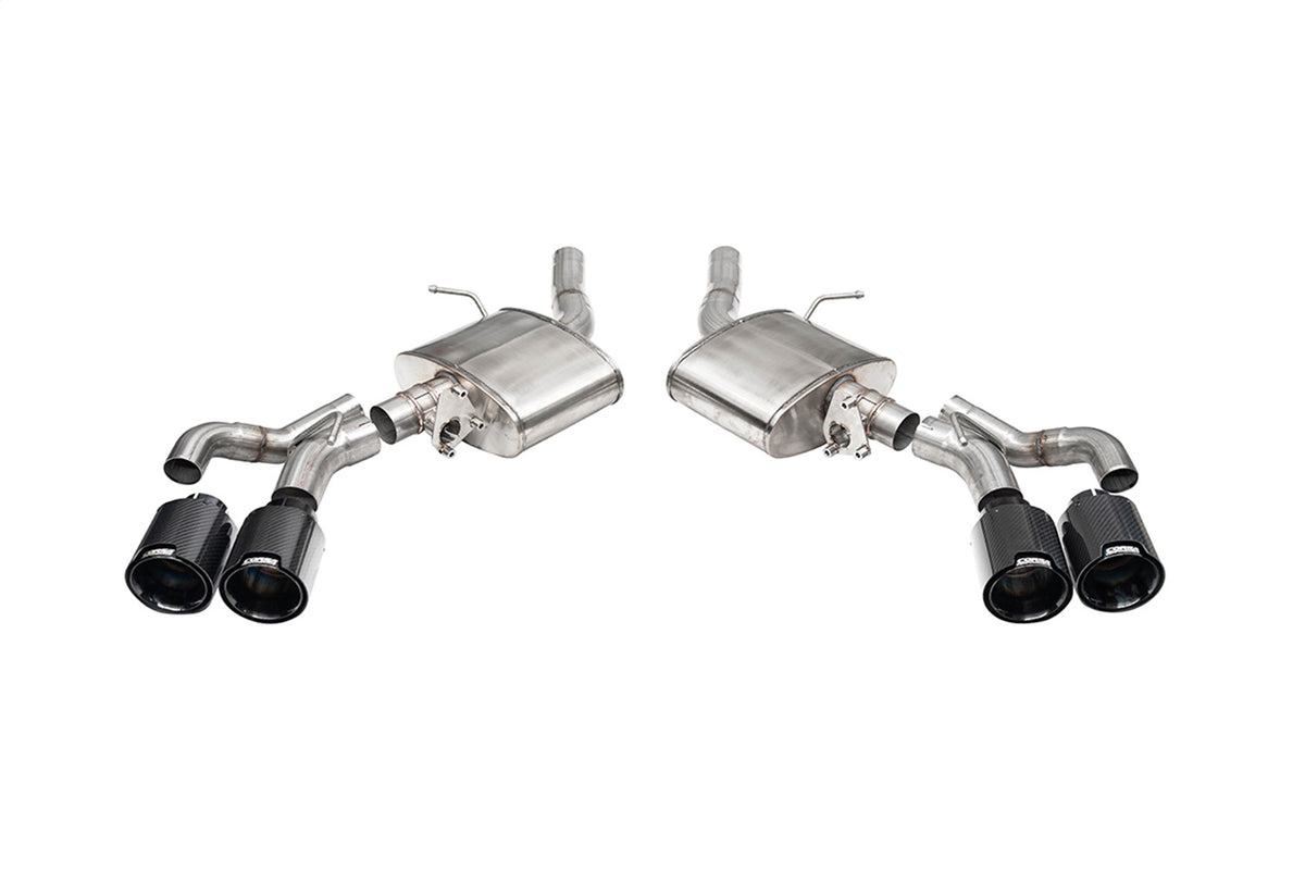 Corsa 22-24 Caddy CT5-V Blackwing 3in Axle-Back - Act. Exh. - Dual Rear Exit - Twin 4.5in Blk CF Tip - 21322CFBLK