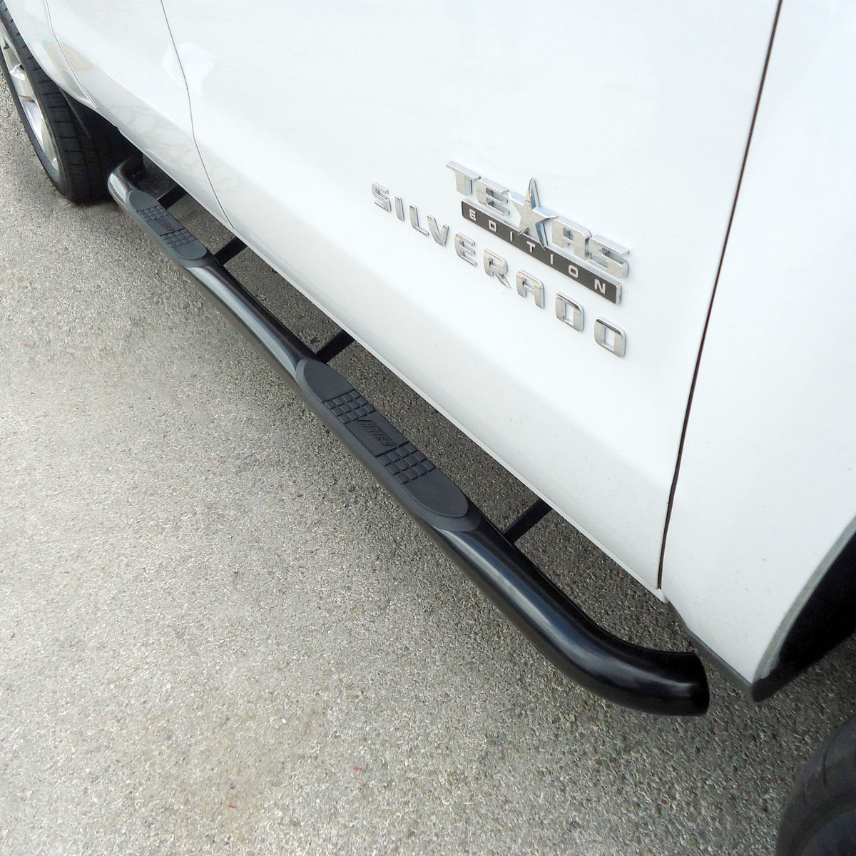 ARIES 214045 3-Inch Round Black Stainless Steel Nerf Bars, No-Drill, Fits Select Chevrolet Silverado, GMC Sierra 1500, 2500, 3500 HD
