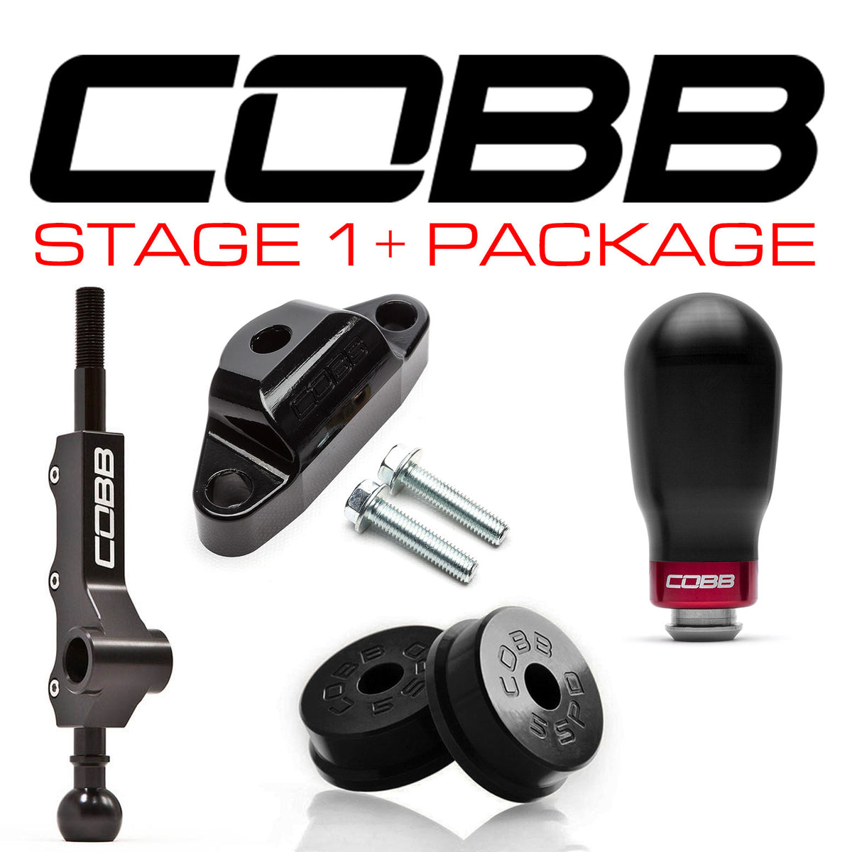 Cobb 08+ Subaru WRX / 05-09 LGT / 06-08 FXT 5MT Stg 1+ Drivetrain Pkg (Tall Weighted Knob) - Black